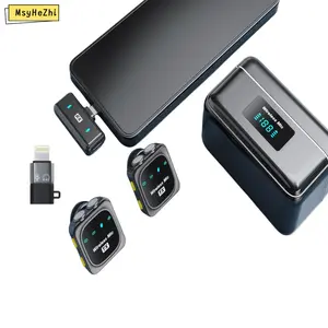 Wireless Lavalier Microphone for iPhone iPad AndroidWith Charging Case Audio Smartphone AudioSmartphone Portable Noise Cancellation Clip LapelReceiver Equipment Device Recording Usb Wearablewireless microphone streaming equipment。Black Friday