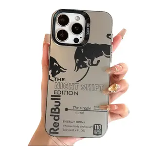 Night Shift Bull Phone Case Fun Caffeine Gift for Night Workers Essential Birthday Present Fits iPhone XR 11 12 13 14 15 16 Series Lightweight Sturdy Protection Caffeine Theme Bull Graphic
