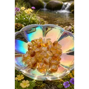 Citrine Gemstone Natural Crystal Mushroom