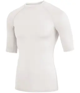 Men's Hyperform Compression Half-Sleeve Polyester Blend Raglan Sleeve Tee, Snug-Fit Base Layer Top, Moisture-Wicking Odor-Resistant Workout Rash Guard for Athletic Training Support, Half Sleeve Tee