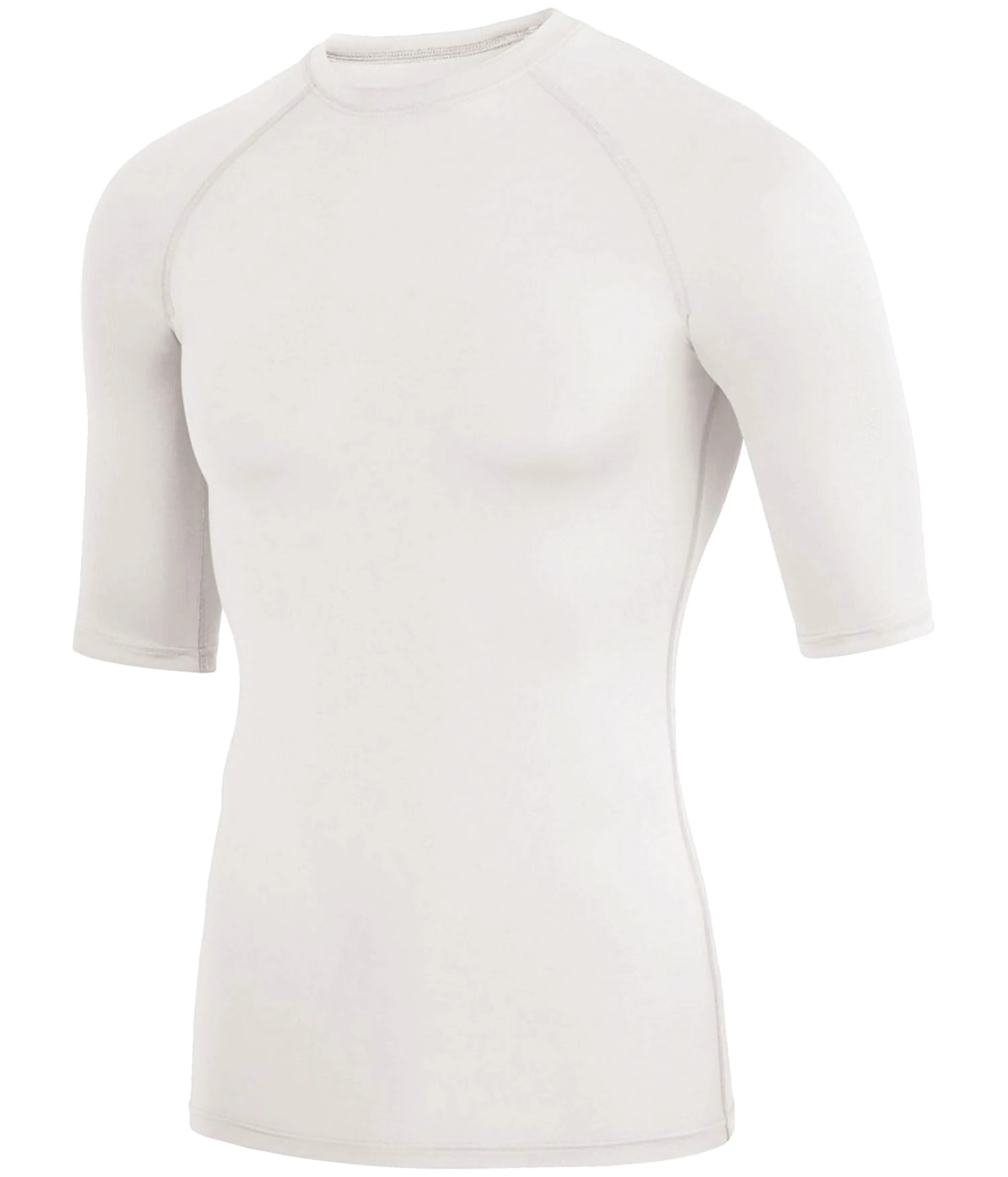 Men's Hyperform Compression Half-Sleeve Polyester Blend Raglan Sleeve Tee, Snug-Fit Base Layer Top, Moisture-Wicking Odor-Resistant Workout Rash Guard for Athletic Training Support, Half Sleeve Tee