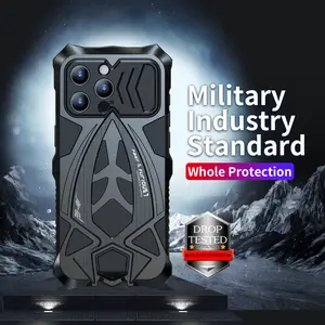 Metal Full Protect Armor Case For Samsung Galaxy S22 S23 S24 S25 Ultra Phone Shell For iPhone 16 14 14 Pro Max Shockproof Cover