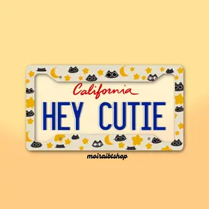 Cute Cat License Plate Frame/ Cat License Plate Frame/ Custom License Plate Frame