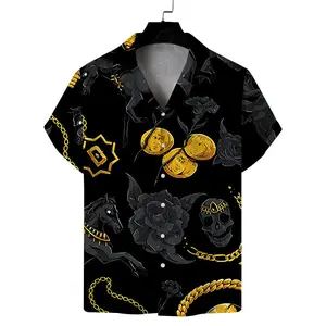 2026 New Cross-Border Men's Hawaiian European and American Men's Wear 3D Printed Foreign Trade Men's Short-Sleeve Loose Casual Shirt