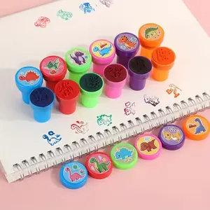 12/24 Cute Dinosaur Stamps, Self Filling Ink Stamps Dinosaur Birthday Party Supplies, Dinosaur Party Gift Students Reward Stamps Learn Dinosaur Knowledge Seals, Dinosaur Party Supplies, Durable Design