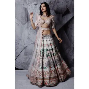 Ivory floral paradise lehenga set