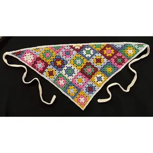 Crochet Multicolor Bandana / Head Wrap Scarf