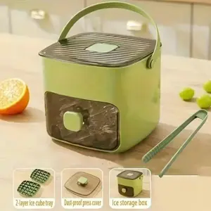 48-grid Ice Cube Mold, Double Layer Ice CubeMaker with Lid, Large Capacity Ice Tray forRefrigerator, Travel Accessories, Kitchen Gadgets