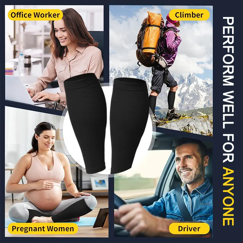 Product Introduction of Tinylemon 3 Pairs Calf Compression Sleeves 20-25mmHg for Women Men Leg Support Running Shin Splints Relief Knee Saver Wellknee Plaster Black Healthcare Tool Patellaband 14