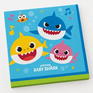 Baby Shark Beverage Napkins, 2-Ply, 16-Pack for Kids' Birthday Parties - 5 In. X 5 In.
