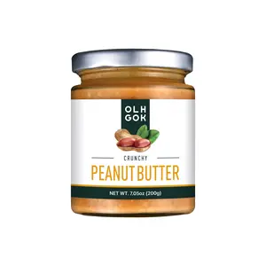 OLHGOK 100% Korean Peanut Butter Crunchy – Net Wt. 7 oz (200g)