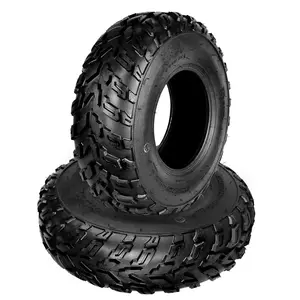 Durable 6PR Tubeless All Terrain ATV Tires 2 Pack – Versatile for Trail, Mud, Dirt, Sand, Street & Desert – Replacement Wheel Tire Set – Size AT22x11-10