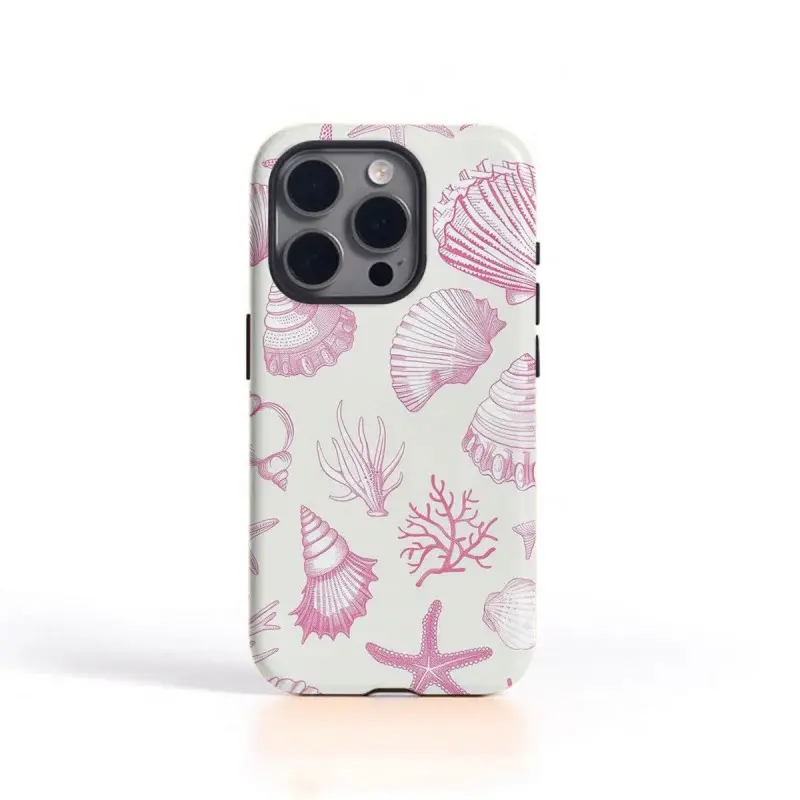 Fresh oceanic element pattern Phone Case Cover for iphone 17 phone case 16 pro max 15 Plus 14 13 12 11 Cute, clear, military-grade, high-end, durable, shockproof, and drop-resistant 2-in-1 glossy phone case