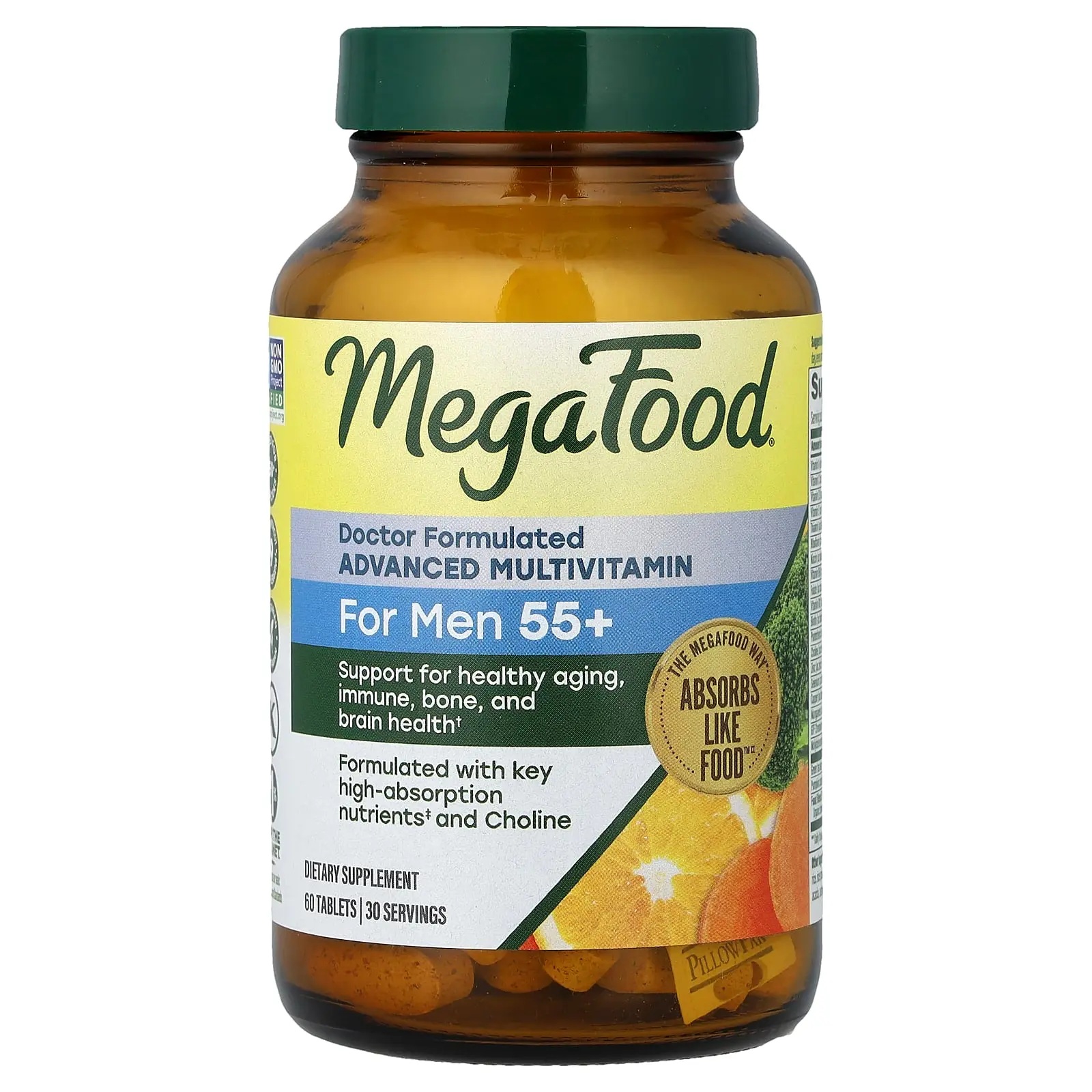 MegaFood Advanced Multivitamin, For Men 55+, 60 Tablets