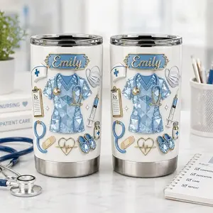 Personalized Nurse Tumbler, RN Faux 3D Nursing Tumbler, CNA Medical Appreciation Gift for Her, Nurse Graduation Gift Class of 2026