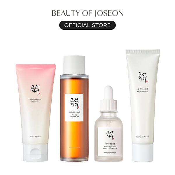 [Beauty of Joseon Official] Peel & Glow Set (Peeling Gel + Ginseng Toner + Glow Deep Serum + Dynasty Cream) | Remove Blackheads, Deep Clean Pores, Moisturize, Nourish, Brightening Kit, Glow Glass Skin Care