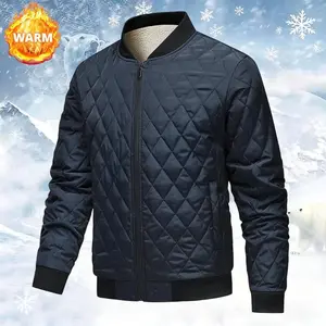 Men's Winter Jacket - Men's Stand Collar Windproof Cotton Coat, Thick Warm Winter Jacket with Zipper Closure, Three-Dimensional Cutting, Slim Fit, Casual, Stylish, Trendy Warm Jacket, Suitable for Autumn and Winter, Machine Washable