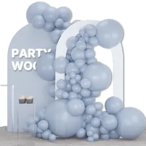 PartyWoo Dusty Blue Balloons 127pcs Different Sizes Pack of 36 18 12 10 5 Inch Slate Blue Boho Neutral Balloon Arch Kit for Baby Shower Graduation Cat Tornado Birthday Party Decorations Blue-F51