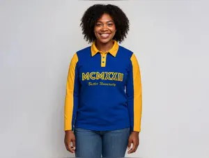 Sigma Gamma Rho Racer Pullover| Embroided Polo Long Sleeve Shirt