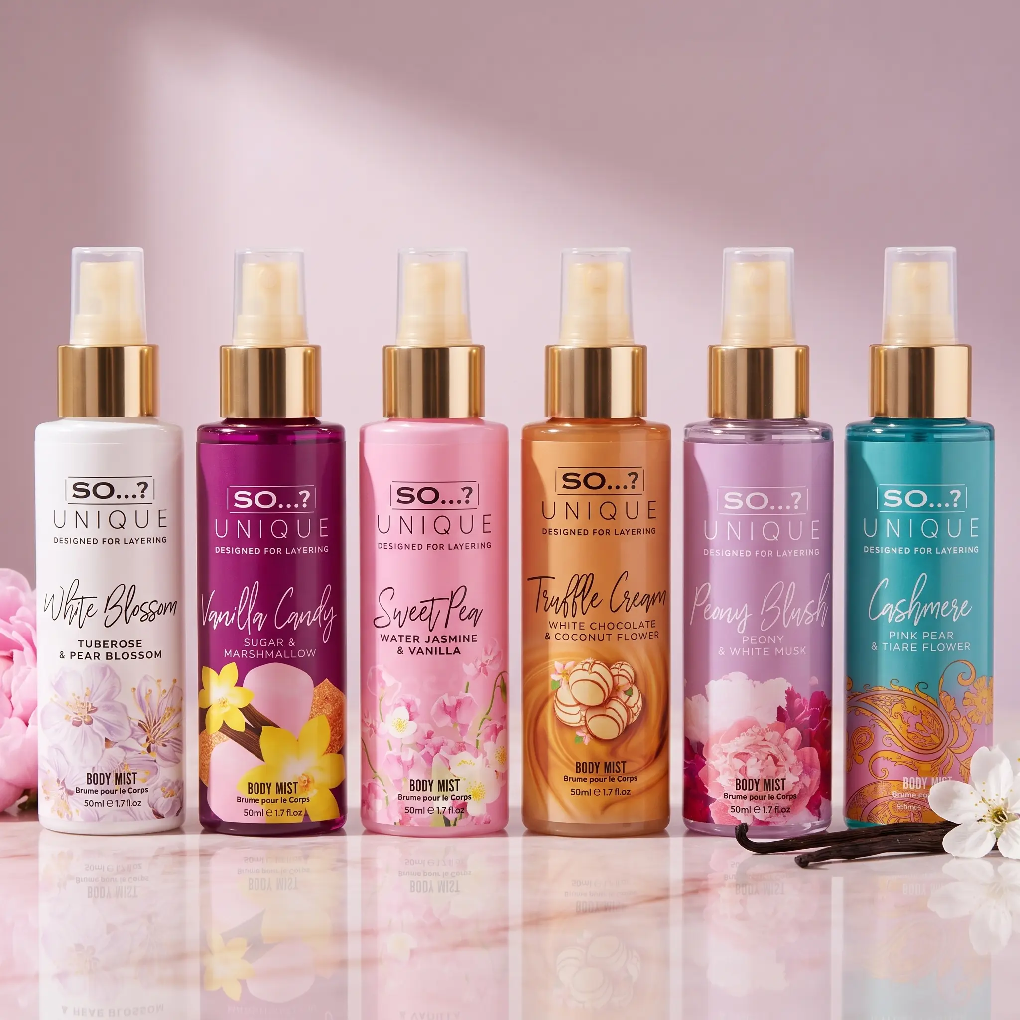 So…? Unique Body Mist Set - Perfumes for Women with Fresh, Floral, Sweet Scents - 6 Hour Wear Body Spray for Women - Travel Size Gift Set - 6 pcs Fragrance