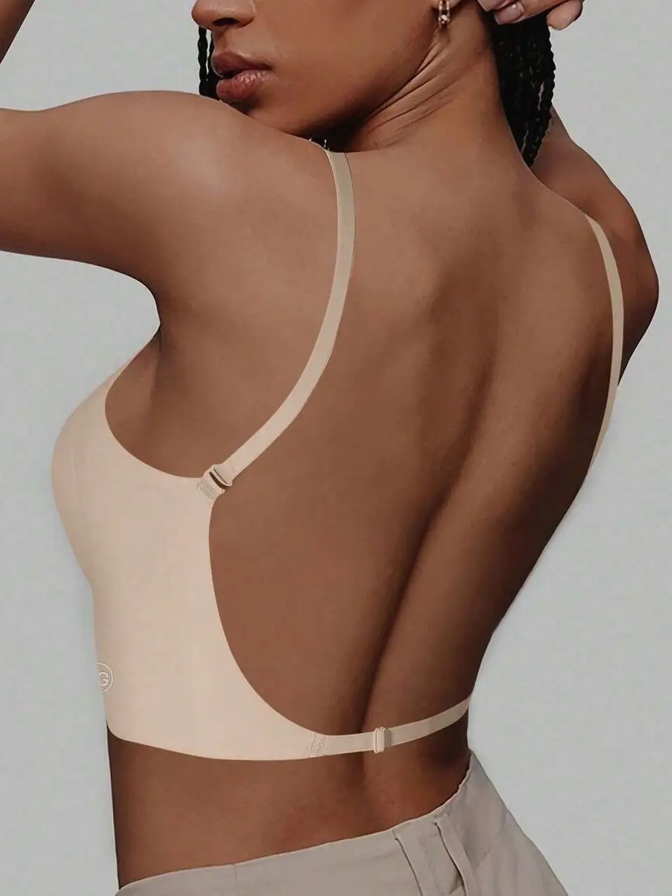 1/2-Pack Women's Seamless Backless Wireless Bra, 3-Way Convertible Cross-Back, Adjustable Straps, Removable Pads, Everyday Comfort Bra