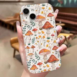Mushroom Pattern Clear Phone Case, Anti-drop Cellphone Protective Case, Total Protective Shockproof Mobile Phone Cover for iPhone 11/12/13/14/15, Casing