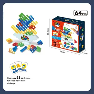 Tetris Tumble Balance game, rocking, stacking, Russian building blocks, stacking tabletop toy
