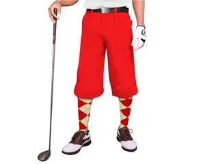 Golfknickers.com 'Par 3' Mens Red Microfiber Golf Knickers