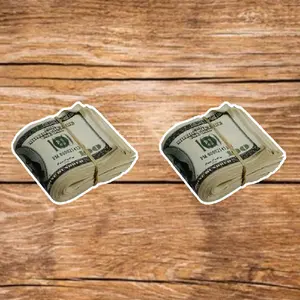 Cash Stickers - 2 Pack, 3.5in, Waterproof, Glossy Finish Vinyl, Unique Design for Decor & Personalization - Perfect for DIY Projects & Gifts