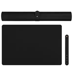 Black Nail Art Table Mat, Foldable Nail Mat for Nail Art Soft Nail Arm Rest Pad for Acrylic Nails Nail Training Mat for Nail Cushion Nail Table Pad Desk Mat for Nail Technician Salon
