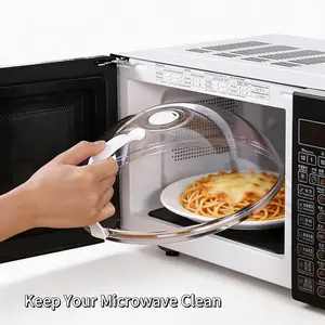 2026 Upgraded Microwave Splatter Cover Clear with Water Steamer Adjustable Vented Design Dishwasher Safe for Busy Households Prevents Splatters & Keeps Food Juicy