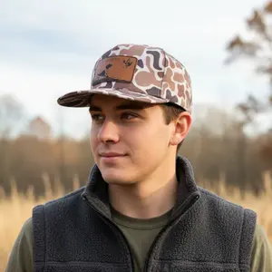 Deer Tippin' Co. Old School Bird Dog Hat with Rawhide Patch Durable Snapback Polyester Shell Perforated for Airflow One Size Fits Most