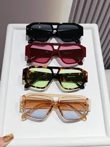 4 Pairs European and American Style Oversized Neon Frame Glasses, Perfect for Outdoor, Travel, and Daily Wear, Vintage Aesthetic, Street Style Shades