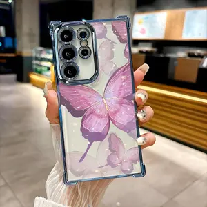 Phone Case - Phone Case - A Beautifully Designed Purple Butterfly Phone Case for Samsung Galaxy S Series, Including Models S25, S25 Plus, S25 Ultra, S25 Edge, S24, S24 FE, S24 Plus, S24 Ultra, S23, S23 Plus, S23 Ultra, S22, S22 Plus, S22 Ultra, S21