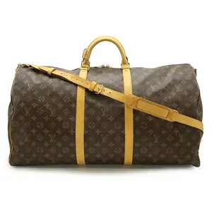 Pre-owned Louis Vuitton Canvas Coated, Canvas Plain Travel Bags Keepall Bandouliere Bag Monogram Canvas 60 by Rebag
