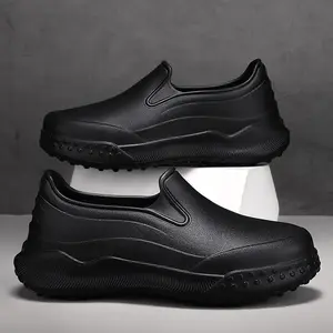 Men's Solid Color Waterproof and-proof Chef Shoes, Comfortable Non-slip Durable EVA Kitchen Shoes, Men's Functional Shoes