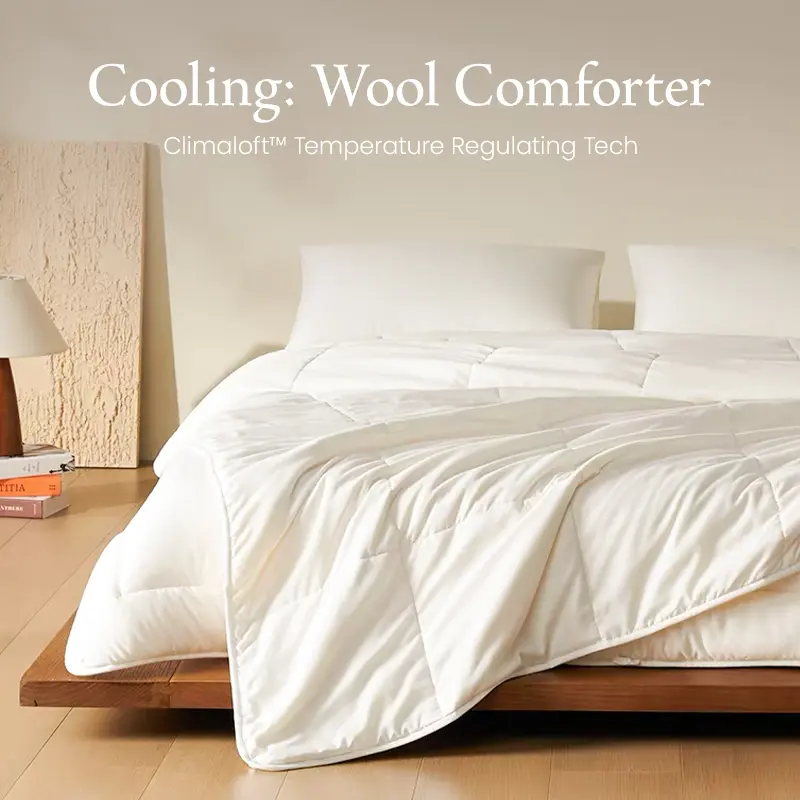 APSMILE Cooling Wool Comforter | Climaloft Temperature Regulating Wool summer bedding Breathable 100% Organic Cotton,mid year sale,deals for you