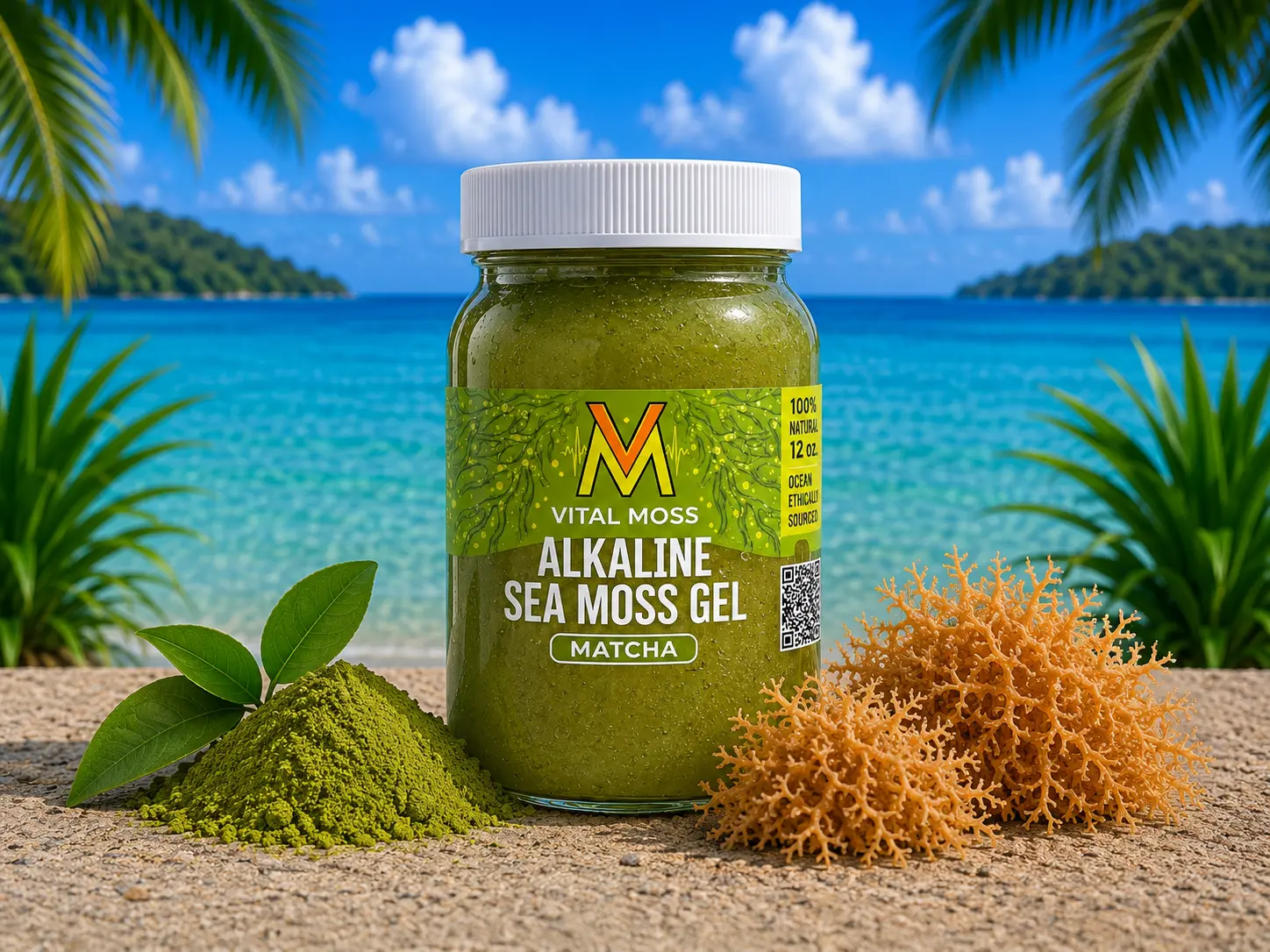 Vital Moss Matcha Sea Moss Gel – Dietary Supplement (16 fl oz)
