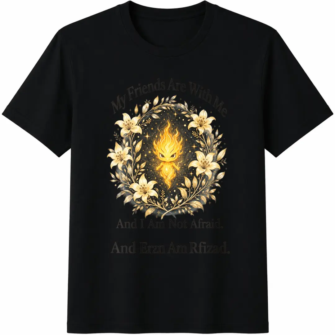 My Friends are with Me and I Am Not Afraid T-Shirt, Inspirational Friendship Gift, Positive Quote Graphic Tee