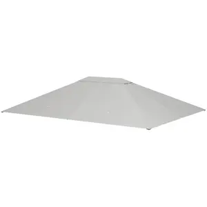 Light gray ten by thirteen foot gazebo replacement roof uv30 protective thick polyester fabric ventilated top vent quick fastener assembly for backyard old pavilion renewing use
