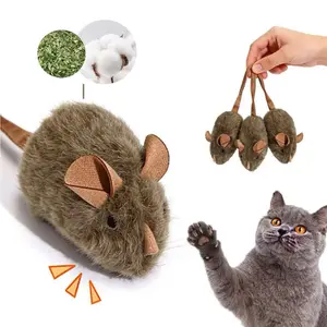 3 Pack Interactive Squeaky Mouse Cat Toys with Catnip – Touch Activated Chirping Grey Mice for Cats & Kittens, Realistic Sound Hunting Toy for Indoor Play & Boredom Relief