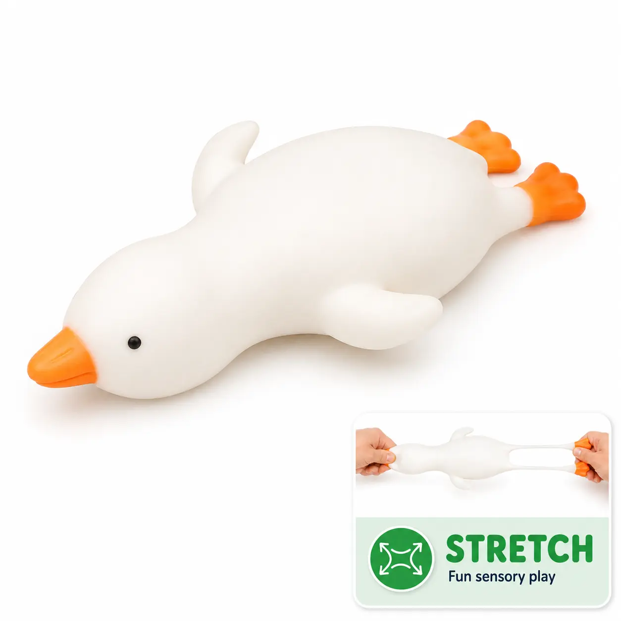 Jumbo Chicken & Goose Squishy Toy, Shaving Cream Filled Sunlight Color Changing Animal Squeeze Toy, Super Stretchy Soft Sensory Stress Relief Fidget Toy, Giant Funny Squishy for Desk Play and Gift