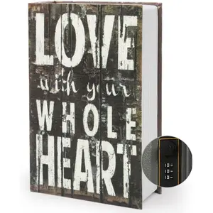 Diversion Book Safe Storage Box  Dictionary Secret Safe Can with Security Combination Lock, Diversion Book Hidden Safe (Love,Combination), Portable Safe Use