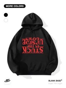 Stranger Things Upside Down Reversed Logo Hoodie, Loose Fit Graphic Sweatshirt, Casual Breathable for Men and Women