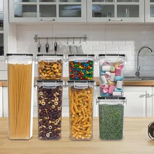 7-Piece Kitchen Plastic Sealed Storage Set, Moisture-Proof Food Containers, Daily Use Grain & Hardware Organizer Boxes