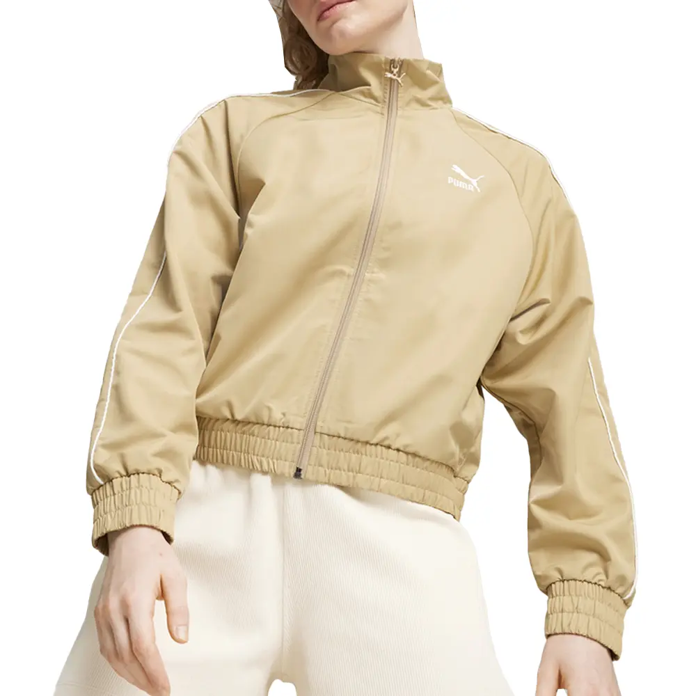 PUMA Womens T7 Small Logo  Athletic Outerwear Casual - Beige