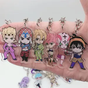 JoJo’s Bizarre Adventure Acrylic Keychain – Guido Mista & Bruno Bucciarati Character Pendant, Anime Cosplay Accessory, Cartoon Badge Keychain
