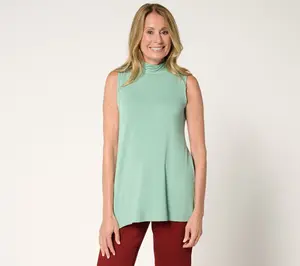 LOGO Layers by Lori Goldstein Sleeveless Mock Neck Top