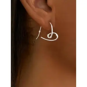 Elegant Heart Design Dangle Earrings, Exquisite Trendy Dangle Earrings for Women, Fashionable Minimalist Jewelry for Parties and Daily Wear, Heart Shape Earrings, Lightweight Earrings
