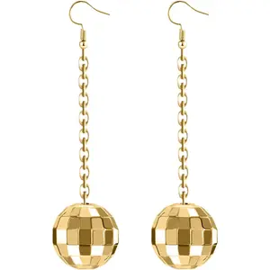Disco Ball Earrings for Women - 70's Halloween Disco Outfits Costume Accessories For Men - Choice of Color